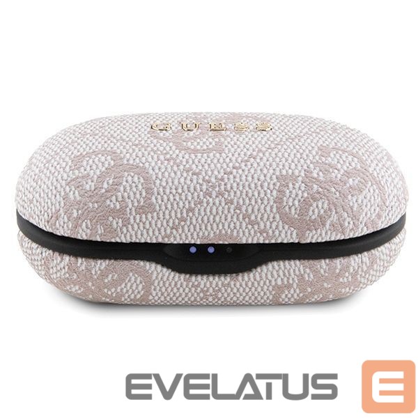 Back panel cover Guess TWS Guess 4G Metal Bluetooth headphones with ENC docking station - pink