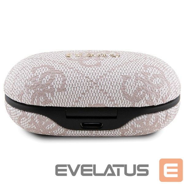 Back panel cover Guess TWS Guess 4G Metal Bluetooth headphones with ENC docking station - pink