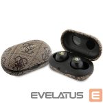 Back panel cover Guess  TWS Guess 4G Metal Bluetooth headphones with ENC docking station - brown 