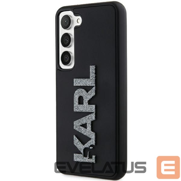 Back panel cover Karl Lagerfeld Karl Lagerfeld 3D Rubber Glitter Logo case for Samsung Galaxy S23+ - black