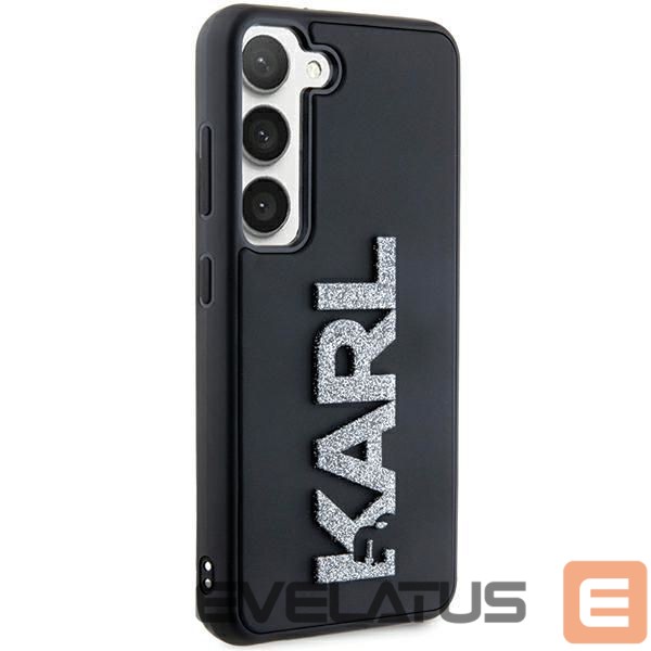 Back panel cover Karl Lagerfeld Karl Lagerfeld 3D Rubber Glitter Logo case for Samsung Galaxy S23+ - black