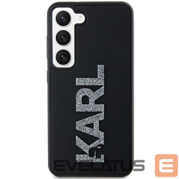 Back panel cover Karl Lagerfeld Karl Lagerfeld 3D Rubber Glitter Logo case for Samsung Galaxy S23 - black