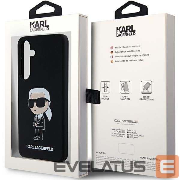 Back panel cover Karl Lagerfeld - Karl Lagerfeld Silicone Ikonik case for Samsung Galaxy S24 - black