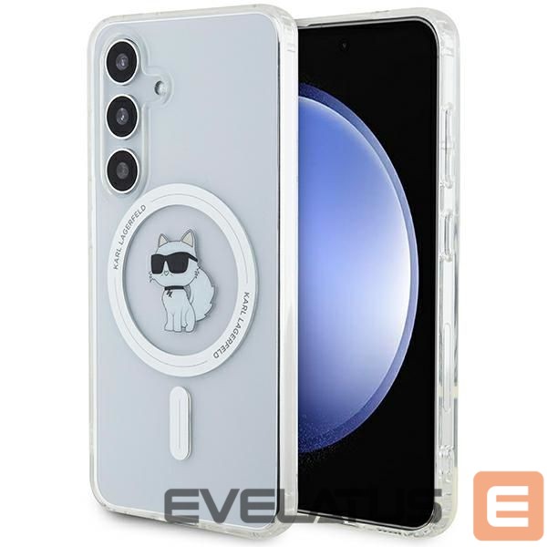Back panel cover Karl Lagerfeld Karl Lagerfeld IML Choupette MagSafe case for Samsung Galaxy S24 - transparent