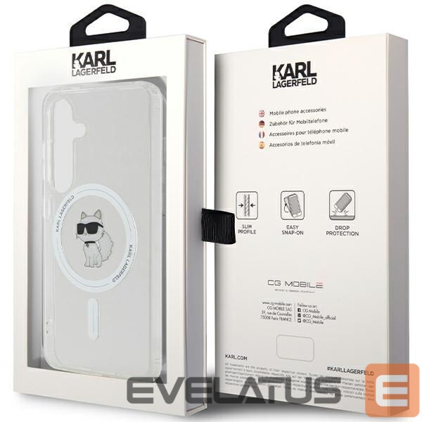 Back panel cover Karl Lagerfeld Karl Lagerfeld IML Choupette MagSafe case for Samsung Galaxy S24 - transparent