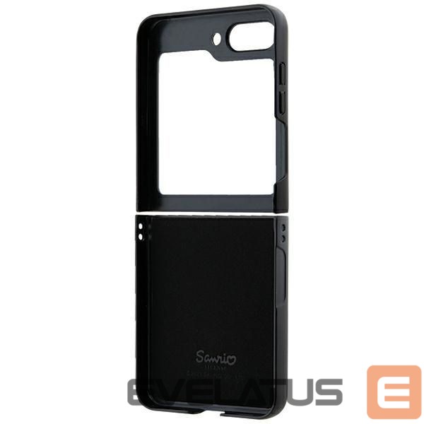 Back panel cover Hello Kitty Hello Kitty Metal Logo Kitty Head case for Samsung Galaxy Z Flip 5 - black