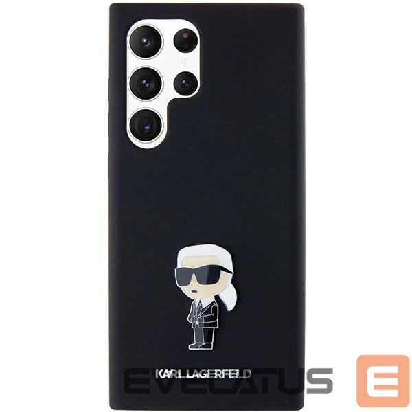 Back panel cover Karl Lagerfeld Karl Lagerfeld Silicone Ikonik Metal Pin case for Samsung Galaxy S23 Ultra - black