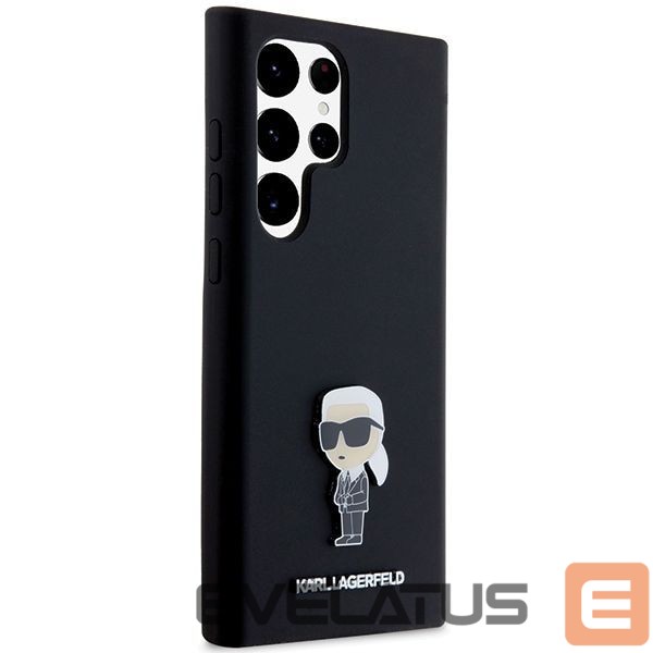Back panel cover Karl Lagerfeld Karl Lagerfeld Silicone Ikonik Metal Pin case for Samsung Galaxy S23 Ultra - black