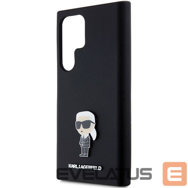Back panel cover Karl Lagerfeld Karl Lagerfeld Silicone Ikonik Metal Pin case for Samsung Galaxy S23 Ultra - black