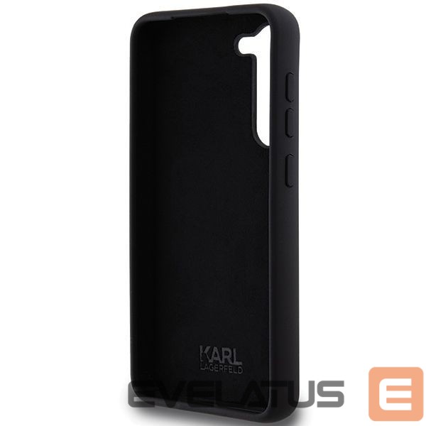 Back panel cover Karl Lagerfeld Karl Lagerfeld Silicone Choupette Metal Pin case for Samsung Galaxy S23+ - black