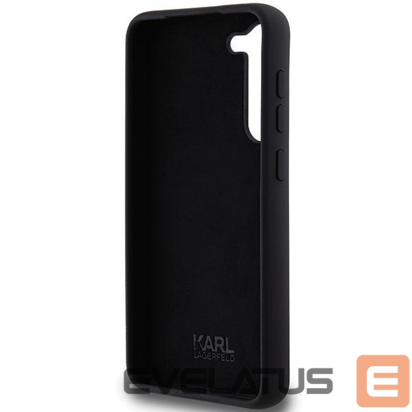 Back panel cover Karl Lagerfeld Karl Lagerfeld Silicone Karl&Choupette Metal Pin case for Samsung Galaxy S23+ - black