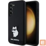 Back panel cover Karl Lagerfeld  Karl Lagerfeld Silicone Choupette Metal Pin case for Samsung Galaxy S23 - black 