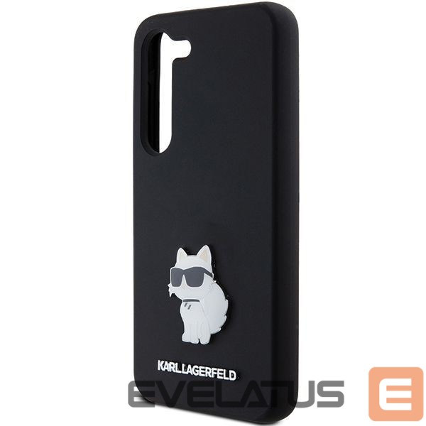 Back panel cover Karl Lagerfeld Karl Lagerfeld Silicone Choupette Metal Pin case for Samsung Galaxy S23 - black