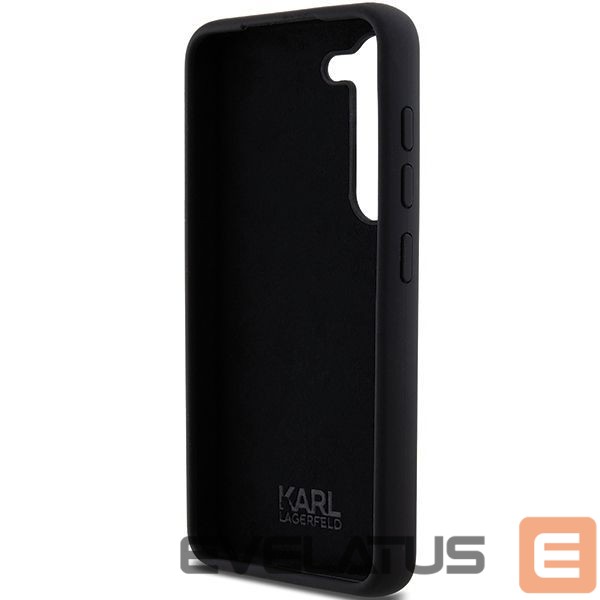 Back panel cover Karl Lagerfeld Karl Lagerfeld Silicone Choupette Metal Pin case for Samsung Galaxy S23 - black