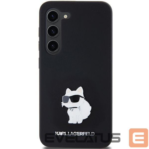 Back panel cover Karl Lagerfeld Karl Lagerfeld Silicone Choupette Metal Pin case for Samsung Galaxy S23 - black