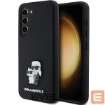 Back panel cover Karl Lagerfeld  Karl Lagerfeld Silicone Karl&Choupette Metal Pin case for Samsung Galaxy S23 - black 