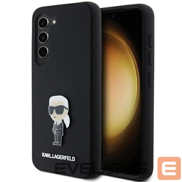 Back panel cover Karl Lagerfeld Karl Lagerfeld Silicone Ikonik Metal Pin case for Samsung Galaxy S23 - black