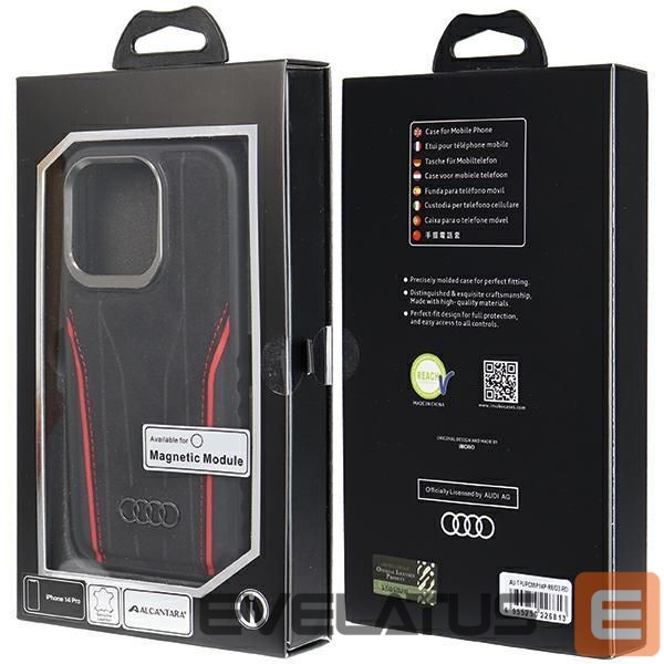 Other Phone Accessory Audi Audi Genuine Leather case with MagSafe for iPhone 14 Pro - black and red
