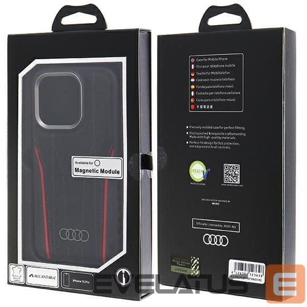 Other Phone Accessory Audi Audi Genuine Leather case with MagSafe for iPhone 15 Pro - black and red
