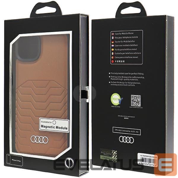 Other Phone Accessory Audi Audi Synthetic Leather Case with MagSafe for iPhone 15 Plus / 14 Plus - Brown