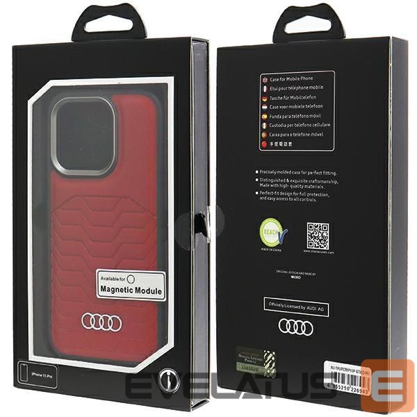 Other Phone Accessory Audi Audi Synthetic Leather case with MagSafe for iPhone 15 Pro - red
