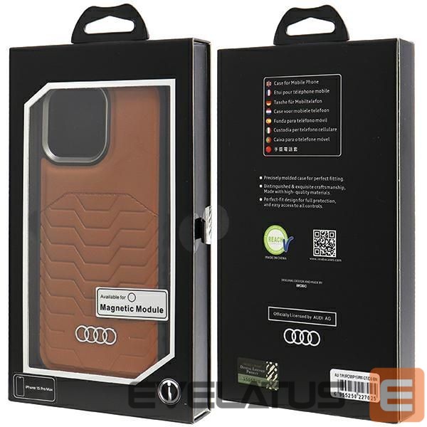 Other Phone Accessory Audi Audi Synthetic Leather case with MagSafe for iPhone 15 Pro Max - brown