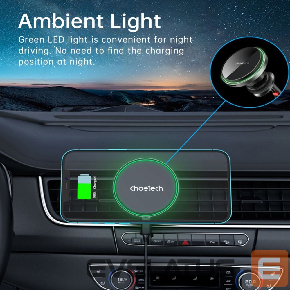 Other Phone Accessory Choetech Choetech T204-F magnetic car holder with 15W wireless charging - black