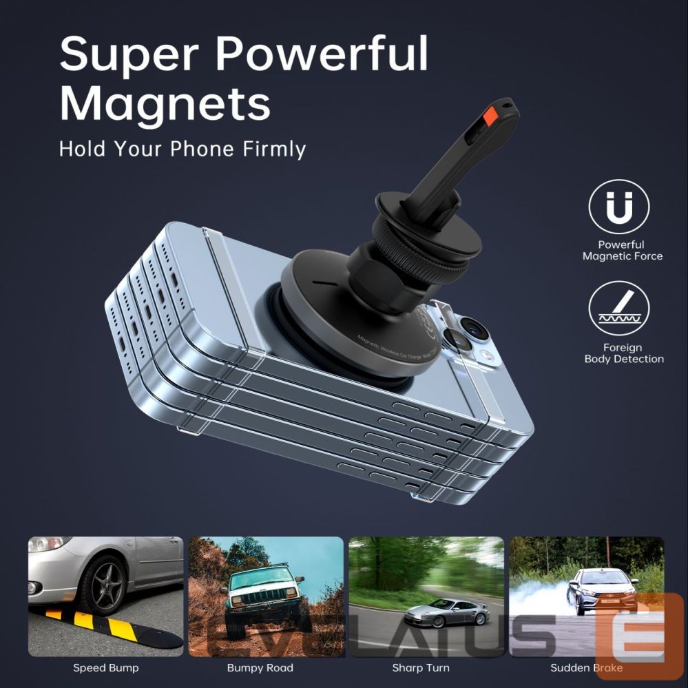 Other Phone Accessory Choetech Choetech T204-F magnetic car holder with 15W wireless charging - black