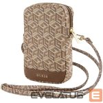 Other Phone Accessory Guess  Guess Zip GCube Bottom Stripe phone bag - brown 