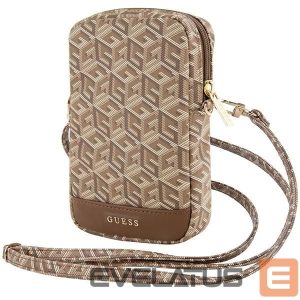 Other Phone Accessory Guess  Guess Zip GCube Bottom Stripe phone bag - brown 