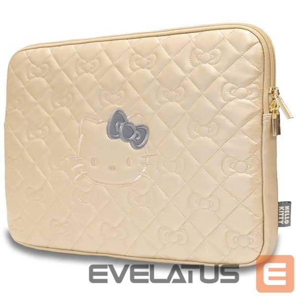 Other Phone Accessory Hello Kitty Hello Kitty Zip PU Quilted Bows case for a 14" laptop - gold