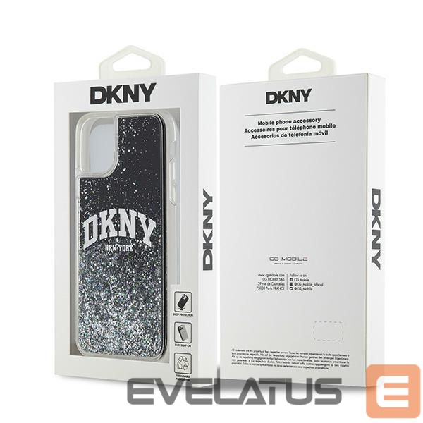 Back panel cover DKNY DKNY Liquid Glitter Big Logo case for iPhone 11 / Xr - black