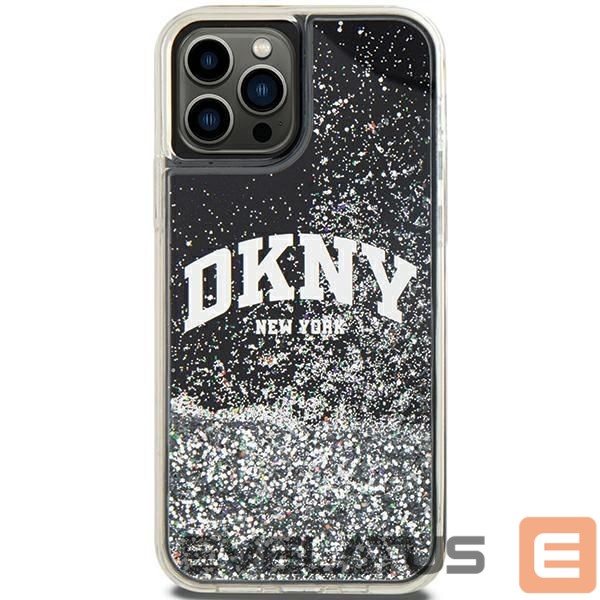 Back panel cover DKNY DKNY Liquid Glitter Big Logo iPhone 12 Pro/12 Case - Black