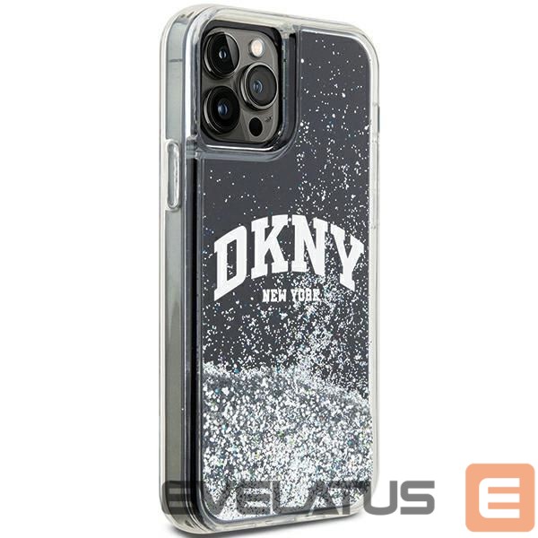 Back panel cover DKNY DKNY Liquid Glitter Big Logo iPhone 12 Pro/12 Case - Black