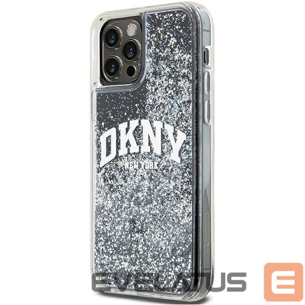 Back panel cover DKNY DKNY Liquid Glitter Big Logo iPhone 12 Pro/12 Case - Black