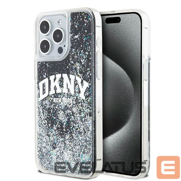 Back panel cover DKNY DKNY Liquid Glitter Big Logo iPhone 13 Pro Max Case - Black