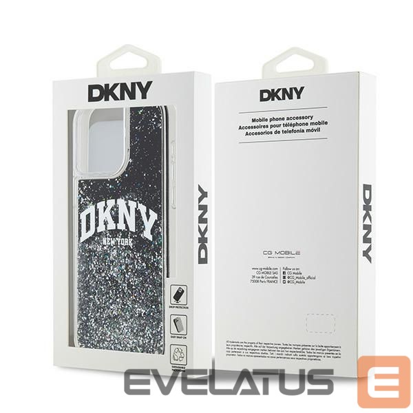 Back panel cover DKNY DKNY Liquid Glitter Big Logo iPhone 13 Pro Max Case - Black
