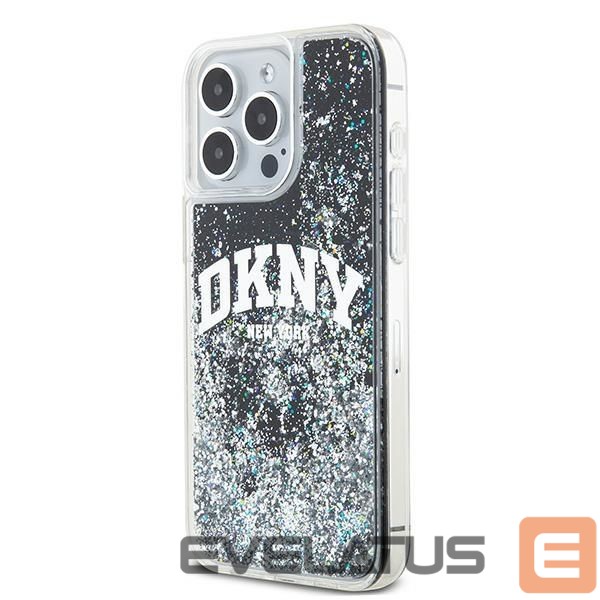 Back panel cover DKNY DKNY Liquid Glitter Big Logo iPhone 13 Pro Max Case - Black