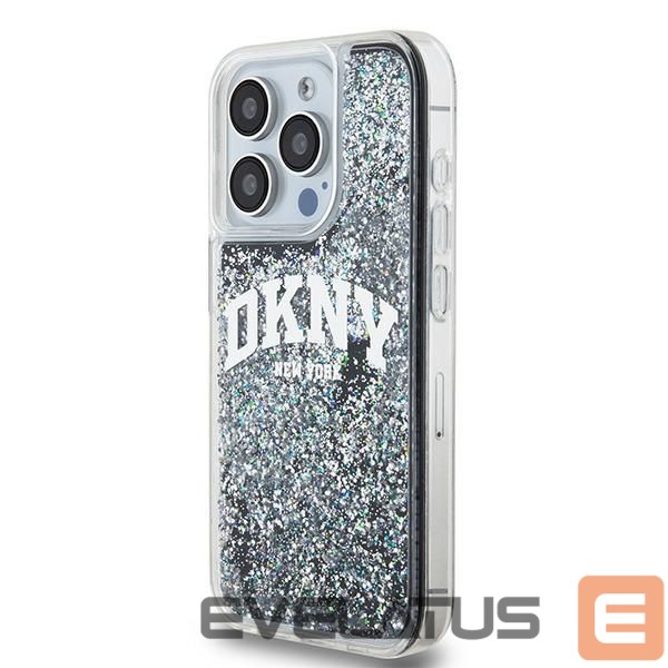 Back panel cover DKNY DKNY Liquid Glitter Big Logo iPhone 14 Pro Case - Black