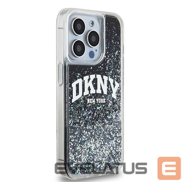 Back panel cover DKNY DKNY Liquid Glitter Big Logo iPhone 14 Pro Case - Black