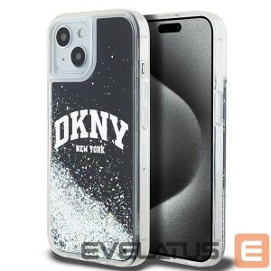Back panel cover DKNY  DKNY Liquid Glitter Big Logo iPhone 15 Plus / 14 Plus Case - Black 