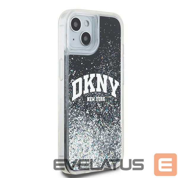 Back panel cover DKNY DKNY Liquid Glitter Big Logo iPhone 15 Plus / 14 Plus Case - Black