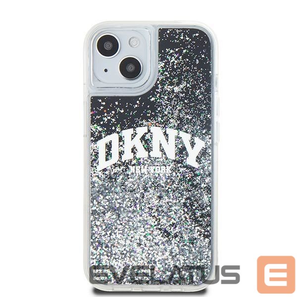 Back panel cover DKNY DKNY Liquid Glitter Big Logo iPhone 15 Plus / 14 Plus Case - Black