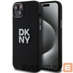 Back panel cover DKNY  DKNY Liquid Silicone Metal Logo iPhone 15/14/13 Case - Black 