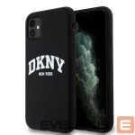 Back panel cover DKNY  DKNY Liquid Silicone White Printed Logo MagSafe Case for iPhone 11/Xr - Black 