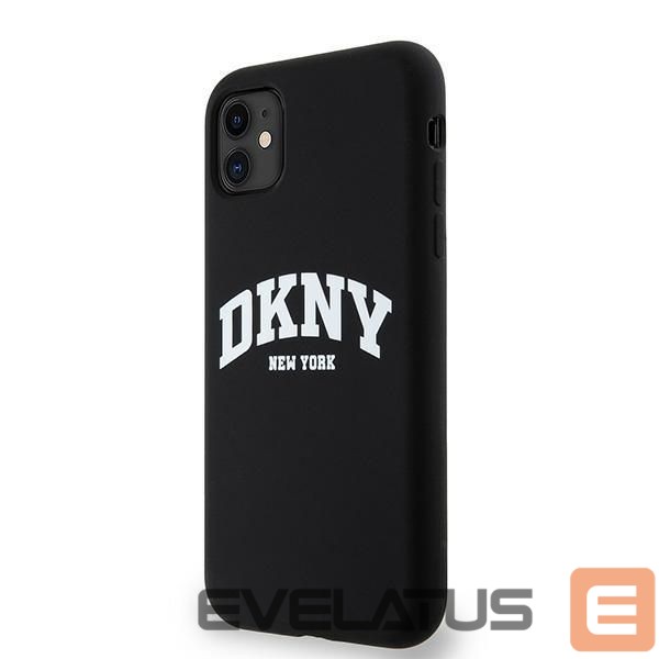 Back panel cover DKNY DKNY Liquid Silicone White Printed Logo MagSafe Case for iPhone 11/Xr - Black