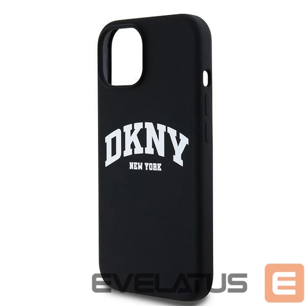 Back panel cover DKNY DKNY Liquid Silicone White Printed Logo MagSafe Case for iPhone 11/Xr - Black