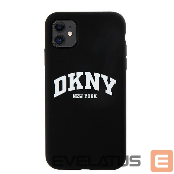 Back panel cover DKNY DKNY Liquid Silicone White Printed Logo MagSafe Case for iPhone 11/Xr - Black