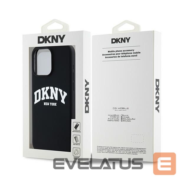 Back panel cover DKNY DKNY Liquid Silicone White Printed Logo MagSafe iPhone 13 Pro Max Case - Black