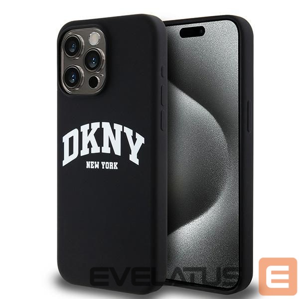 Back panel cover DKNY DKNY Liquid Silicone White Printed Logo MagSafe iPhone 14 Pro Max Case - Black